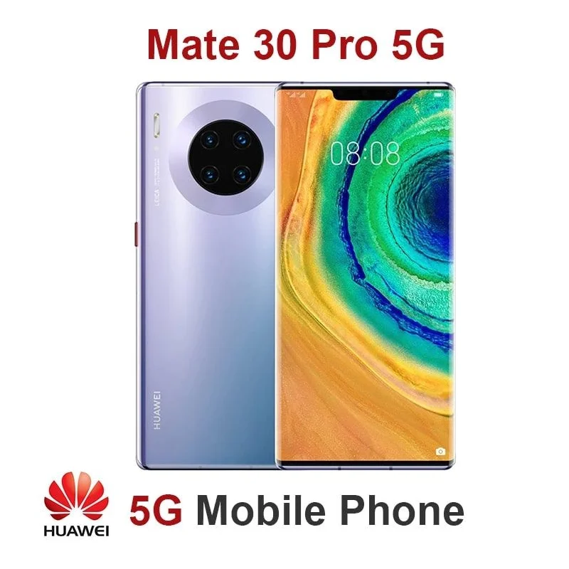 글로벌 버전 화웨이 메이트 30 프로 5G 휴대폰, 6.53 인치 Kirin 990 OLED 스크린, 40MP + 32MP 카메라, 4500mAh 40w SuperCharge 휴대폰