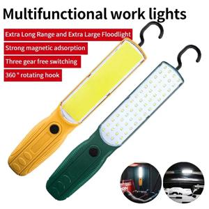 LED COB 토치 작업 조명 휴대용 자동 수리 램프 충전식 캠핑 랜턴 자석 및 후크가있는 휴대용 투광 조명