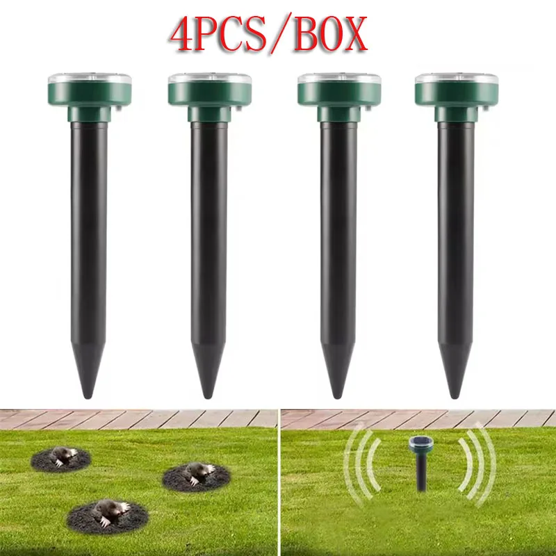 태양열 초음파 두더지 구충제 전자 뱀 곤충 Repeller 고전력 진동 내장 배터리 태양 충전 마우스 재퍼