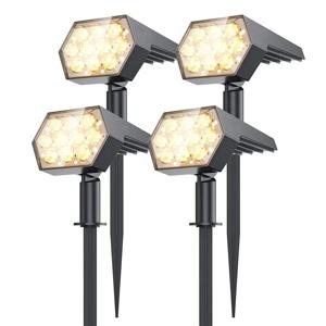 야외용 태양광 스포트 라이트, 야외 92 LED, IP67 방수, 태양열 정원 조명, 마당 정원 베란다용, 2 in 1