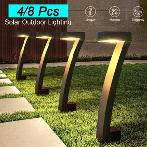 4/8 Pcs 태양 LED 빛 정원 조명 야외 조명 IP65 방수 잔디 경로 스포트라이트 마당 진입로 산책로 파티오 장식