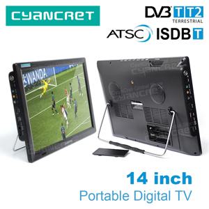 리드스타 D14 14인치 휴대용 TV DVB-T2 TDT ATSC ISDB-T 아날로그 미니 소형 차량용 텔레비전 (배터리 미지원) HD-IN H.265 AC3 지원