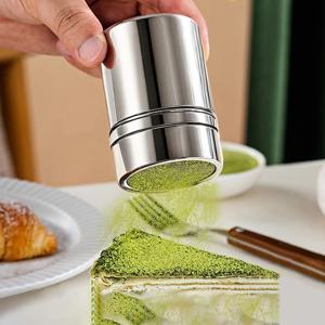 커버가 있는 더스터 코코아 파우더 커피 스테인레스 스틸 더스터 미세 메쉬 버킷 조미료 병 홈 키친