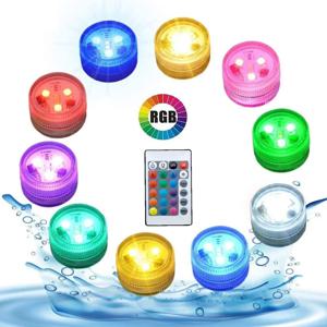 배터리 작동 LED 수중 조명 원격 16 색 잠수정 조명 RGB 차 램프 잡초 크리스마스 발렌타인 데이 파티