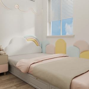 풀 사이즈 침대 프레임, 다다미 벽 둘레 소프트 백 테크놀로지 천, 어린이 방 머리판 등받이