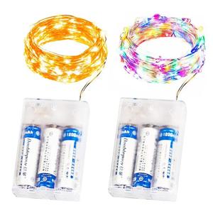 1M 2M 5M 10M 20M 구리 와이어 LED 배터리 상자 문자열 조명 휴일 조명 요정 조명 크리스마스 웨딩 파티 장식
