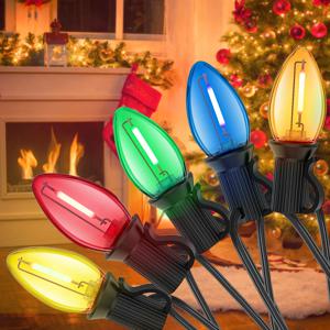 다채로운 C7 문자열 Ligh 220V EU 110V 미국 거리 Garlandt E12 플라스틱 Shatterproof 야외 마당 장식 조명에 대 한 방수