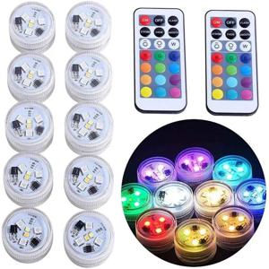 배터리 작동 LED 수중 조명 원격 16 색 잠수정 조명 RGB 차 램프 잡초 크리스마스 발렌타인 데이 파티