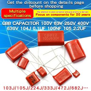 CBB 폴리프로필렌 필름 캐패시터, 100V, 400V, 630V, 33nF, 100nF, 220nF, 4.7nF, 1uF, 6.8nF, 680nF, 470nF, 3.3uF, 330nF, 2.2uF, 220nF, 10NF, 10 개