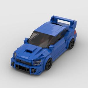 MOC 스바루 WRX STI 303pcs 레이싱 스포츠카 차량 레이서 빌딩 블록 소년을위한 벽돌 크리 에이 티브 차고 장난감