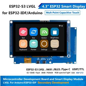 ESP32-S3 Ar-duino HMI 8M PSRAM 16M 플래시 4.3 인치 480*272 RGB LCD TFT 모듈 LVGL WIFI 블루투스 스마트 디스플레이 터치 스크린
