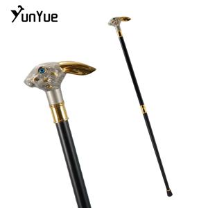 골드 토끼 패션 조각 금속 워킹 스틱 레이디 코스프레 장식 워킹 지팡이 신사 우아한 아트 컬렉션 지팡이