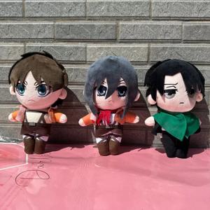 타이탄 플러시 장난감 인형에 대한 애니메이션 공격 Kawaii Levi Eren Mikasa 귀여운 카와이 컬렉션 녹색 인형 인형 어린이를위한 생일 선물