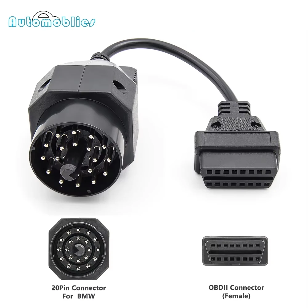 20핀 OBD-OBD2 케이블 어댑터 20핀-OBDII 16핀 연결 케이블 E36 E39 X5 Z3용 암 커넥터 케이블