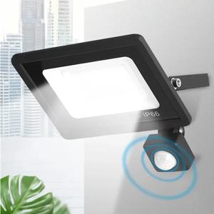 AC220V PIR 모션 센서 LED 홍수 빛 IP66 방수 200W 150W 100W 50W 30W LED 매달려 외부 야외 벽 램프 스포트라이트