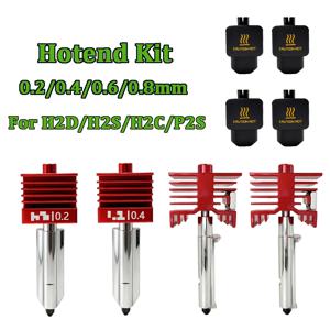 H2D H2S 핫엔드 고품질 밤부랩 P2S H2D H2S H2C 노즐 0.2/0.4/0.6/0.8mm 핫엔드 키트 경화강 노즐 A1/A1mini