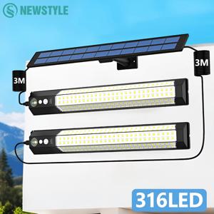 316/158 LED 태양 램프 모션 센서 야외 캠핑 벽 조명 방수 태양 광 발전 보안 조명 정원 울타리 정원