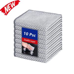 10PCS 다용도 강철 와이어 행주 비 스크래치 재사용 가능한 청소 천 접시 용 무취 스크럽 천 주방 조리기구