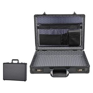 알루미늄 프레임 잠글 수 있는 노트북 케이스 - 컴퓨터 파일용 비밀번호 잠금 장치가 있는 휴대용 보안 문서 서류 가방 금고