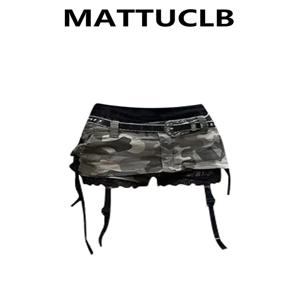 여름 여성 Gyaru Coquette Camouflage Culottes 하라주쿠 Shoujo 2000s 미적 로우 라이즈 미니 데님 스커트 한국어 Y2k 일본어