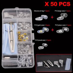 10/50pcs 안경 선글라스 나사에 대 한 부드러운 실리콘 코 패드 안경 수리 키트 안경 코 브래킷