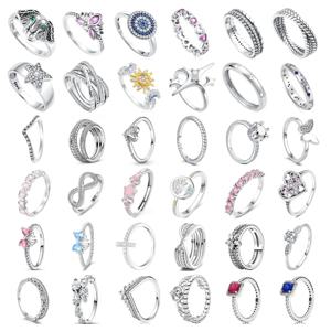 2025 신상 925 스털링 실버 S925 로고 반지 별&달 발바닥 타이핏 연인의 휴일 선물 주얼리 여성용