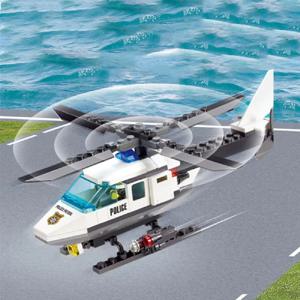 어린이 교육 장난감, DIY 블록 순찰 헬리콥터, 경찰차 조립 설정 퍼즐, 재미있는 소년 선물