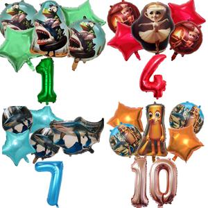 이탈리아 Brainrot 어린이 생일 파티 장식 풍선 Tung Tungtung Sahur Telala 재미 있은 상어 베이비 샤워 장식 선물