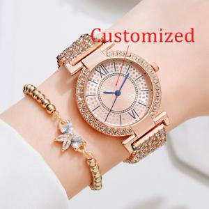 새로운 여성 시계 패션 완전 자동 쿼츠 시계 여성 방수 시계 별이 빛나는 하늘 시계 사용자 정의 가능