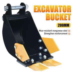 200mm 버킷 고강도 스틸 미니 굴삭기 백호 어태치먼트 (1-3톤 굴삭기용, 트렌칭, 파이프라인 시설, 조경용)