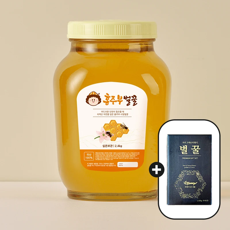 [선물박스] 홍주부 국내산 사양벌꿀 아카시아향 꿀 2.4kg