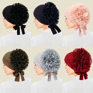 새로운 이슬람 패션 여성 Hijab 스카프 소프트 스트레치 터번 보닛 타이 백 볼륨 마이저 Underscarf 머리띠 인도 랩 Headwrap