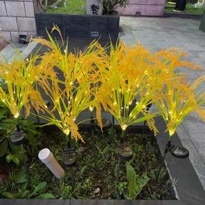 1PC 7헤드 태양열 밀 이삭 지상 장착 조명, 안뜰, 정원, 잔디밭, 야외, 캠핑, 파티 장식에 적합