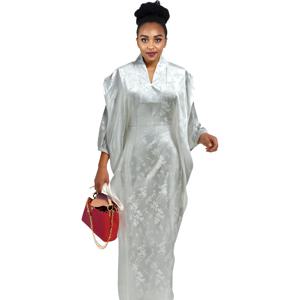 여성용 아프리카 의상 아바야 자수 플러스 사이즈 우아한 파티 교회 드레스