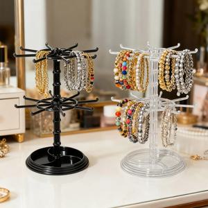 1개 2층/3층 회전식 보석 보관대 목걸이 진열대 회전식 열쇠고리 팔찌 보관대 완벽한 휴일 선물