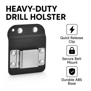 클립온 공구 벨트 드릴 홀더, 무선 드릴, 네일러, 줄자용 휴대용 후크 홀스터, 작업자 및 DIY 가정 수리용