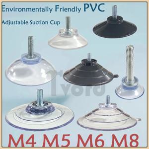 M4 M5 M6 M8 투명 흡착판 나사 포함 PVC 플라스틱 흡착 패드 홀더 턴 너트 유리 테이블 상판 보관 도구 훅