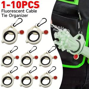형광 케이블 타이 정리함 케이블 타이 홀더 휴대용 케이블 타이 보관 도구 전선 타이 정리함