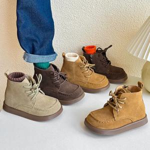 어린 소년 신발 패션 키즈 앵클 부츠 아동 가죽 신발 1-6세 유아 앵클 부츠 모카 누드 부티 브라운 커피