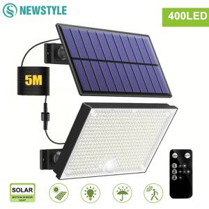 태양광 조명 야외 366/400/318 LED 모션 센서 보안등 IP65 방수 태양광 투광등 정원 마당용