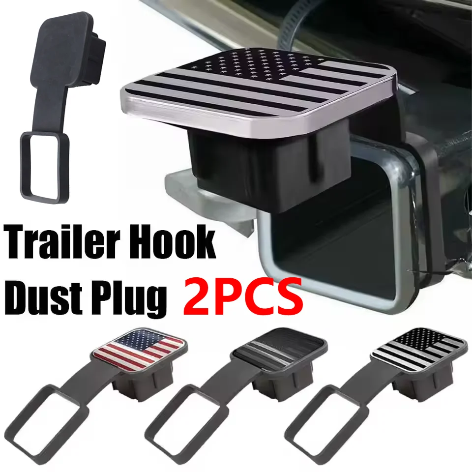 2/1개 트레일러 히치 리시버 커버 플러그 방수 트레일러 히치 커버 방진 2인치 리시버 자동차 사각 플러그 견인 고리 커버