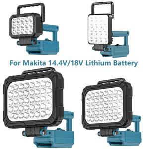 마키타 18V 리튬 이온 배터리용 USB가 포함된 휴대용 라이트 랜턴 비상 조명용 후크가 있는 LED 손전등