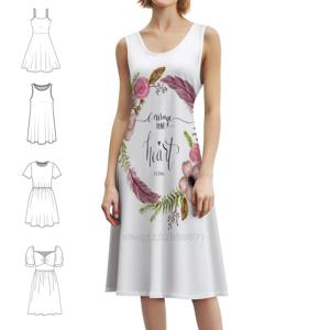 용기, 사랑하는 자아여, C.S. 루이스 쿼트 프레피 스타일 미니 드레스 여성용 A라인 루즈핏 캐주얼 데이 드레스 수채화 화환