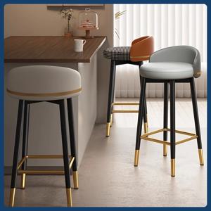 고급 단조 철제 바 스툴 - 회전식 높이 조절 가능 카운터 스툴 (주방 아일랜드, 모던 홈 및 사무실용 바 의자)