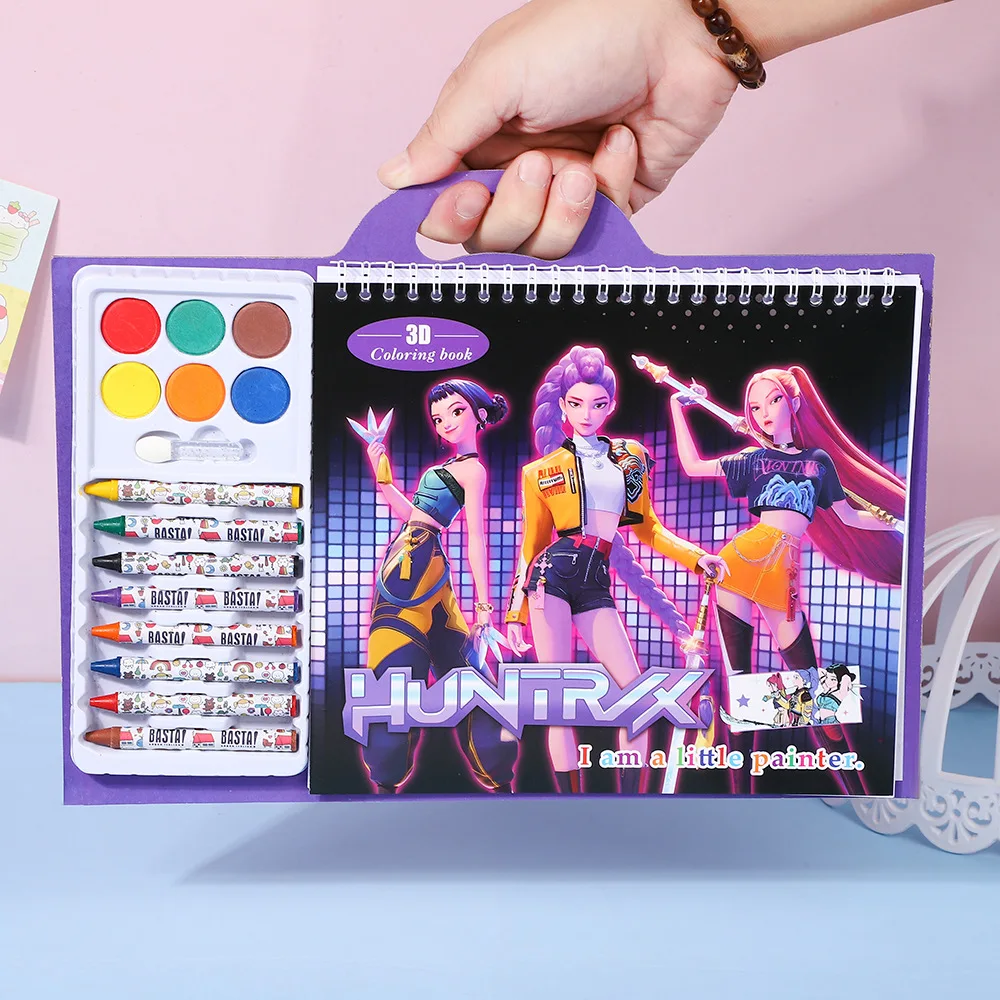 K-POP 색연필 색칠책 - 퍼플 버전 - 싱잉 퀸 색칠책 - 아트북 - 안전한 페인팅 색칠책 - 그래프