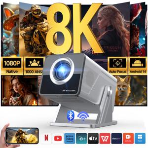 Magcubic 8K HD 1080P 1000ANSI X7 프로젝터 5W 스피커 안드로이드 14 WiFi6 BT5.4 야외 비디오 홈 시어터 지원