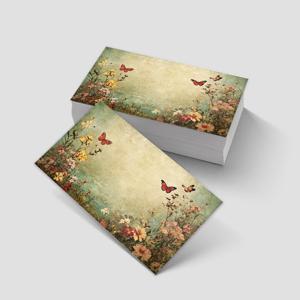 50개 빈티지 꽃무늬 빈 인사말 카드, 결혼식, 생일, 파티 감사 카드, 포켓 카드 비즈니스 용품 선물 태그