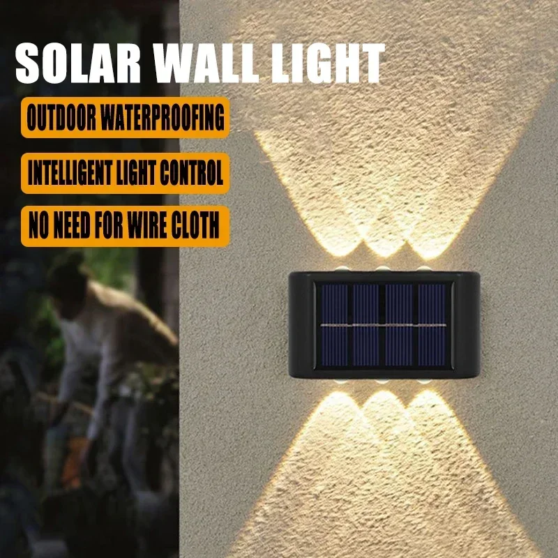 태양광 LED 야외 벽등 방수 황혼에서 새벽까지 정원 울타리 램프 정원 마당 현관 통로 파티오 홈 데코