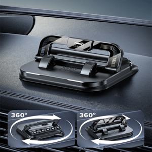 2 in 1 차량용 휴대폰 거치대 대시보드 스탠드 마운트 및 차량 임시 주차 카드 전화번호 포함, 휴대폰 차량용 GPS 미끄럼 방지 브래킷