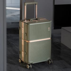 금박 알루미늄 프레임 여행용 캐리어 20인치 기내용 캐리어 내구성 강화 PC 트롤리 러기지 브레이크 휠 20-28인치
